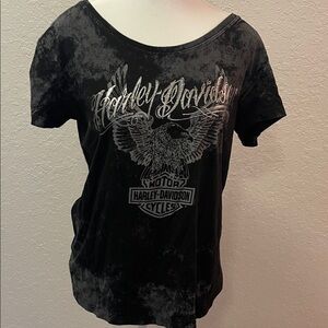 Harley-Davidson Black and Gray Graphic Tee
